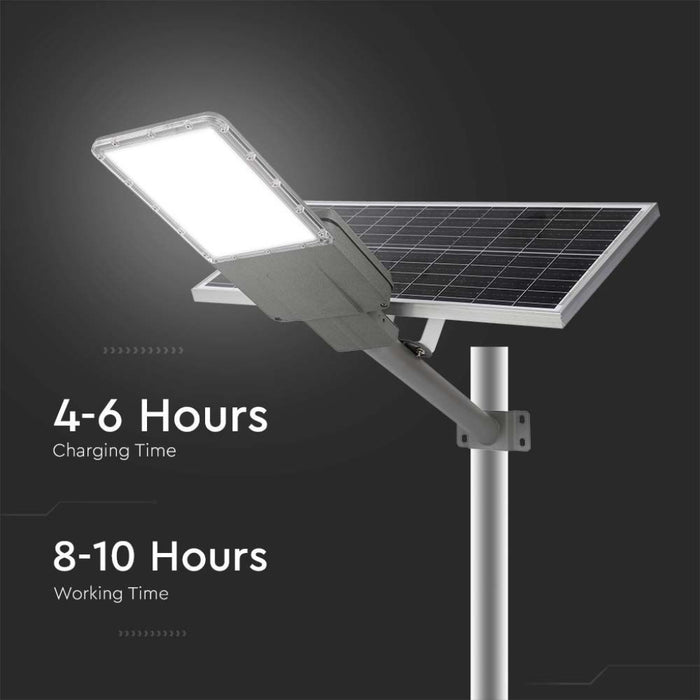Armatura Stradale LED Solare 35W con Pannello e Batteria LiFePO4 4000K IP65 Grigio