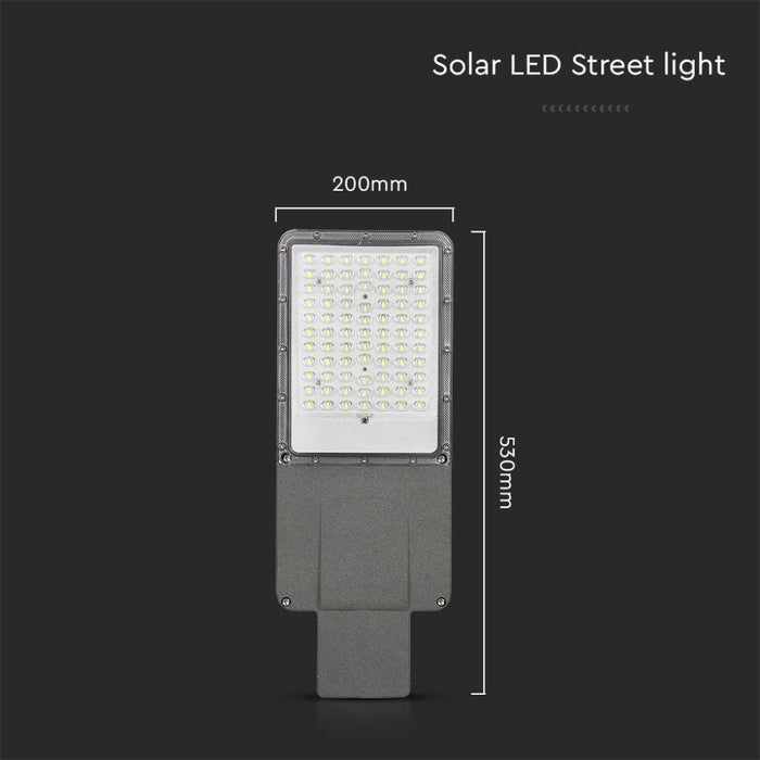 Armatura Stradale LED Solare 35W con Pannello e Batteria LiFePO4 4000K IP65 Grigio
