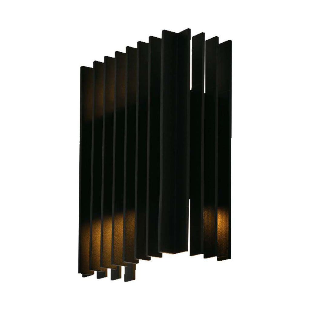 Lampada LED Muro 26W Ruotabile 3000K IP65 Nero V-TAC con design moderno a lamelle verticali per illuminazione da giardino elegante e funzionale.
