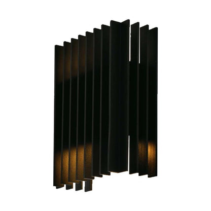 Lampada LED Muro 26W Ruotabile 3000K IP65 Nero V-TAC con design moderno a lamelle verticali per illuminazione da giardino elegante e funzionale.