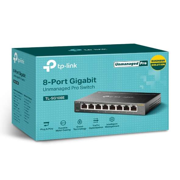 TP-Link Switch Easy Smart - 8 Porte Gigabit - Plug & Play - Carcassa Metallica - Tecnologia Green