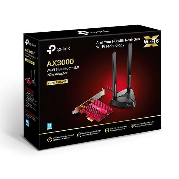 TP-Link Adattatore PCIe AX3000 Wi-Fi 6 Bluetooth 5.0