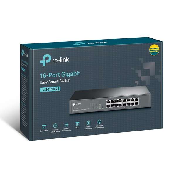 TP-Link Switch Easy Smart 16 Porte Gigabit - Plug & Play - Tecnologia Verde