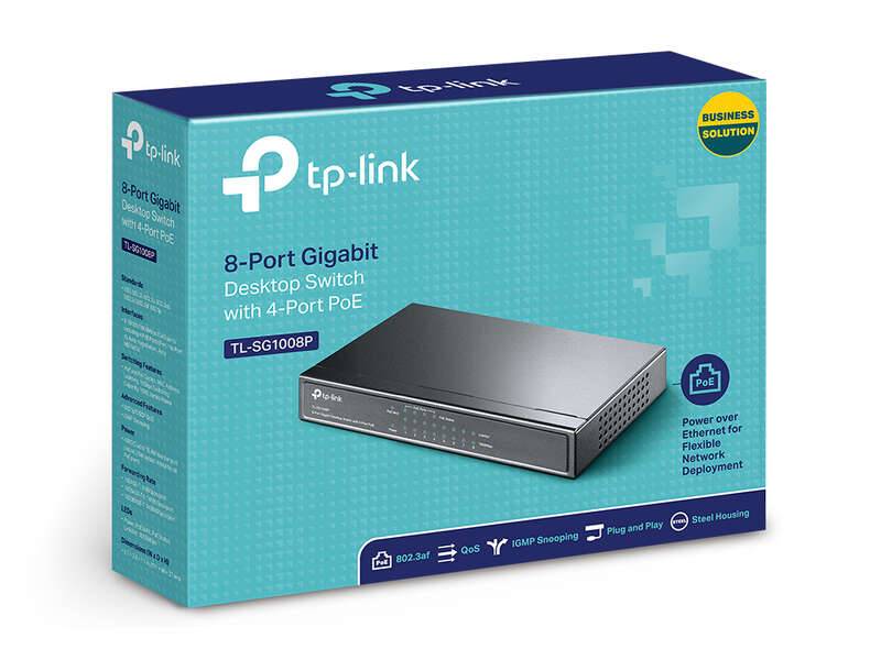 TP-Link Switch da Scrivania - 8 Porte Gigabit con 4 Porte PoE