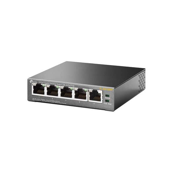 TP-Link Switch da Tavolo - 5 Porte Gigabit con 4 Porte PoE