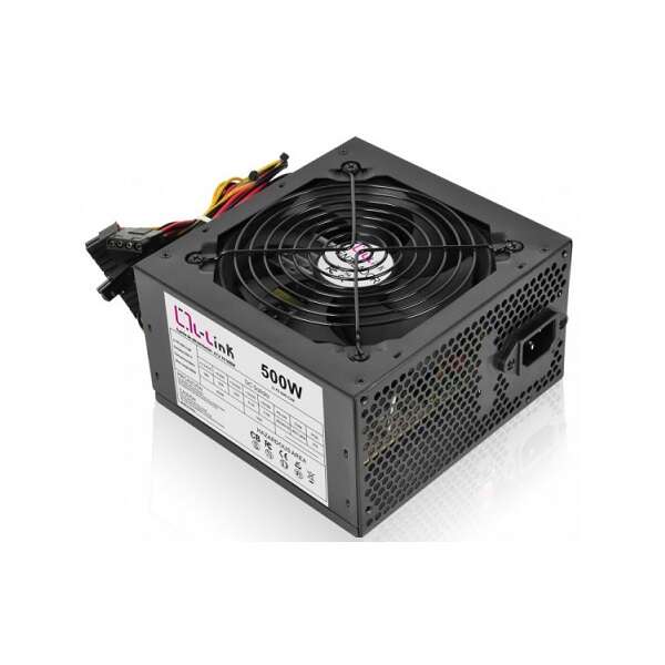 L-Link Alimentatore 500W - Silenzioso - Cavo Alimentazione Incluso - Ventilatore 12x12