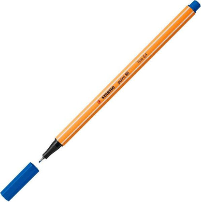 Stabilo Point 88 Confezione 20 Pennarelli Punta Fine in Fibra - Tratto 0.4mm - Inchiostro a Base d'Acqua - Adatto per Righelli e Sagome - Colori Assortiti