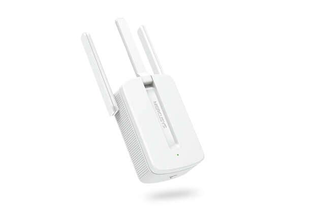 Mercusys Ripetitore Amplificatore Estensore Rete WiFi - Fino a 300Mbps - Tecnologia MIMO - Pulsante WPS - 3 Antenne Esterne