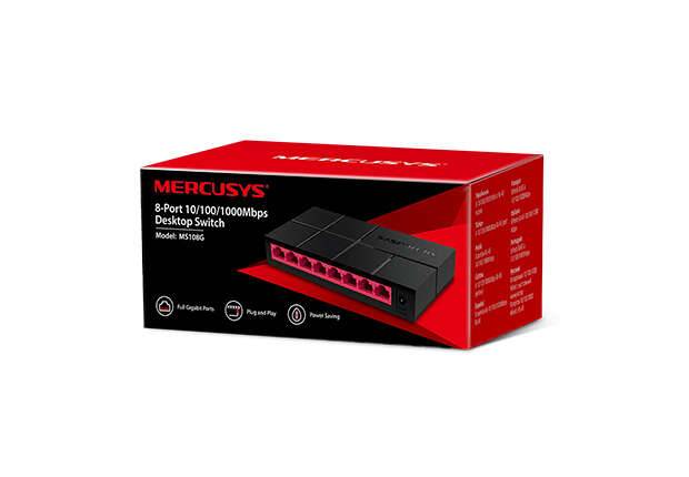 Mercusys Switch 8 Porte Gigabit RJ45 10/100/1000Mbps - Design Compatto - Plug & Play - Tecnologia Verde
