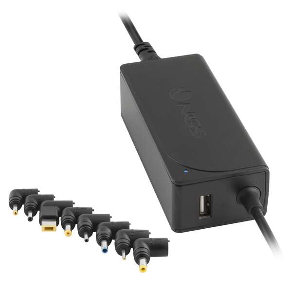 NGS Caricabatterie Universale Automatico per Portatile 45W - 8 Adattatori - 1x USB - Indicatori LED