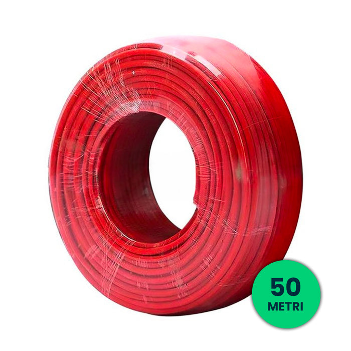 Bobina da 50 metri di cavo solare fotovoltaico 4 mmq unipolare colore rosso per collegamento professionale pannelli solari vtac.