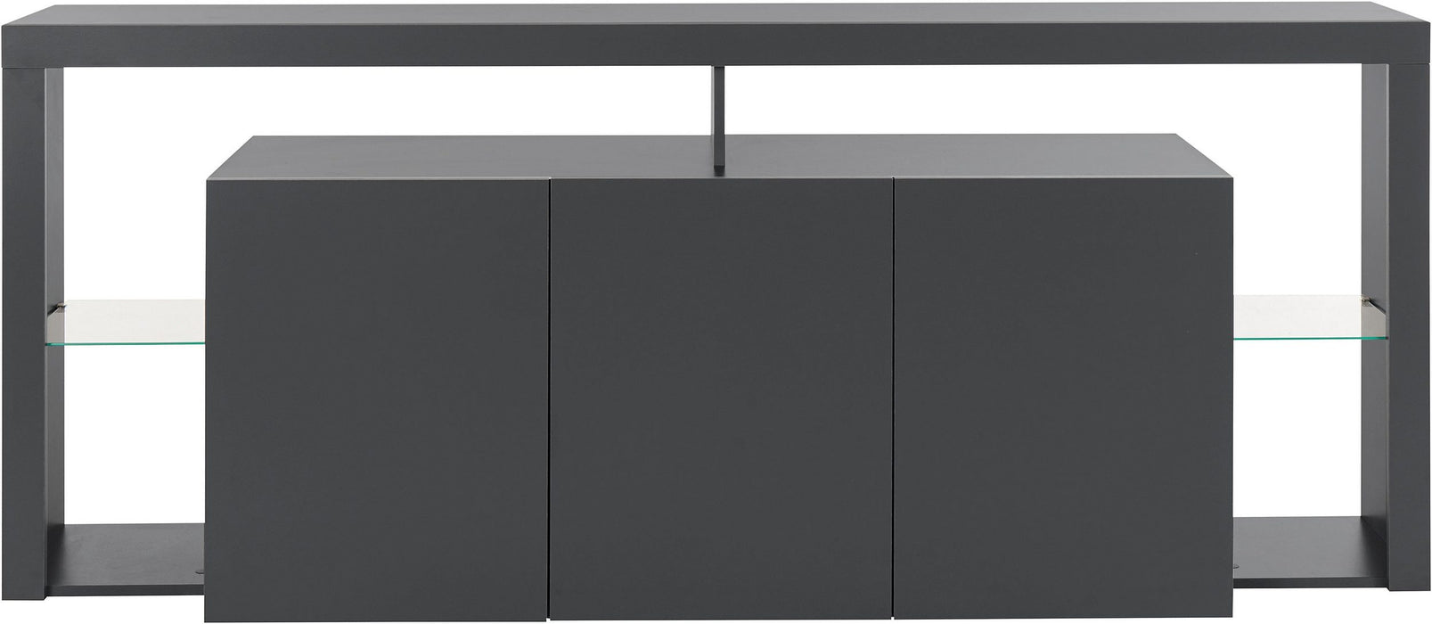Credenza Essential 3 Ante 200 cm, Ripiani in Vetro, Made in Italy