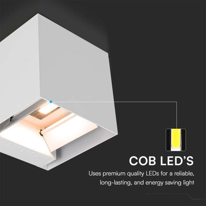 Dettaglio LED COB della Lampada LED da Giardino Solare 9W con Sensore Crepuscolare IP65, luce efficiente e a risparmio energetico.