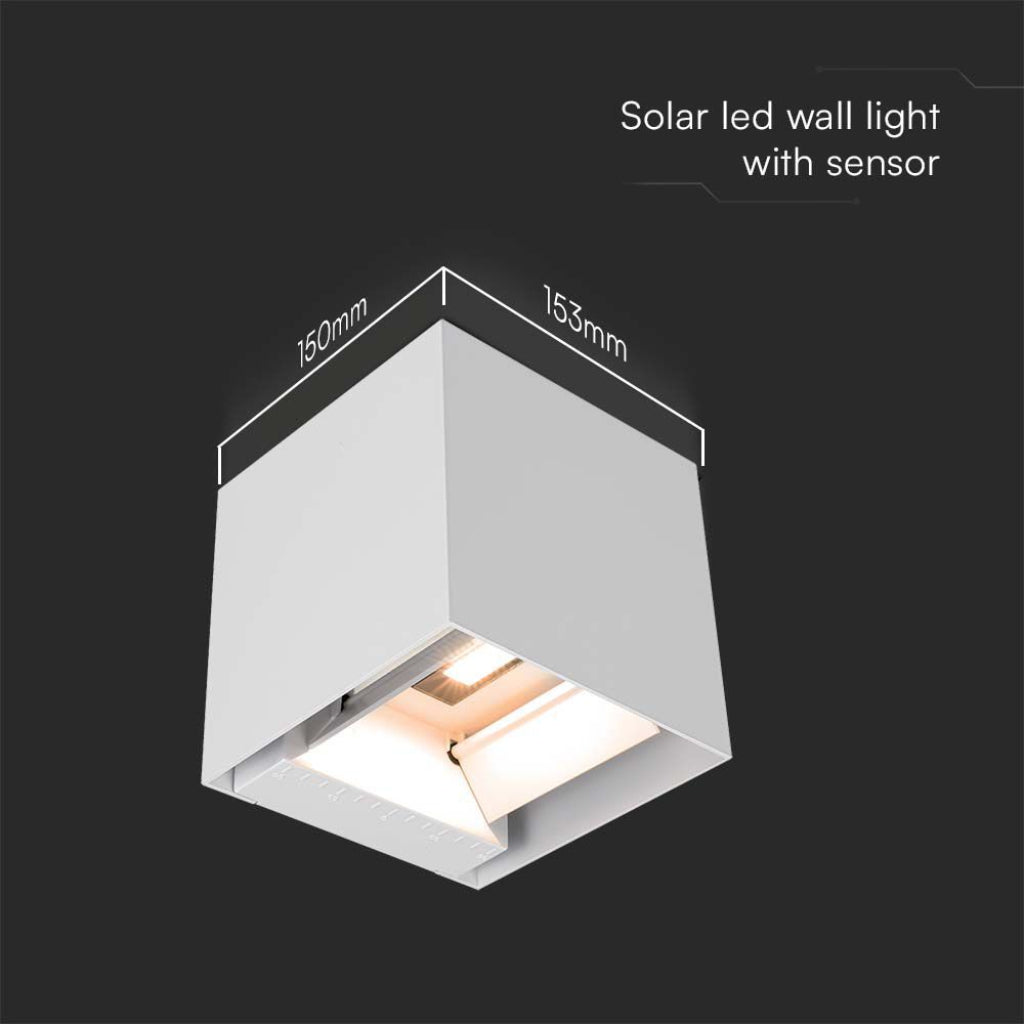 Dimensioni della Lampada LED da Giardino Solare 9W con Sensore Crepuscolare IP65, compatta e funzionale per installazione a parete.