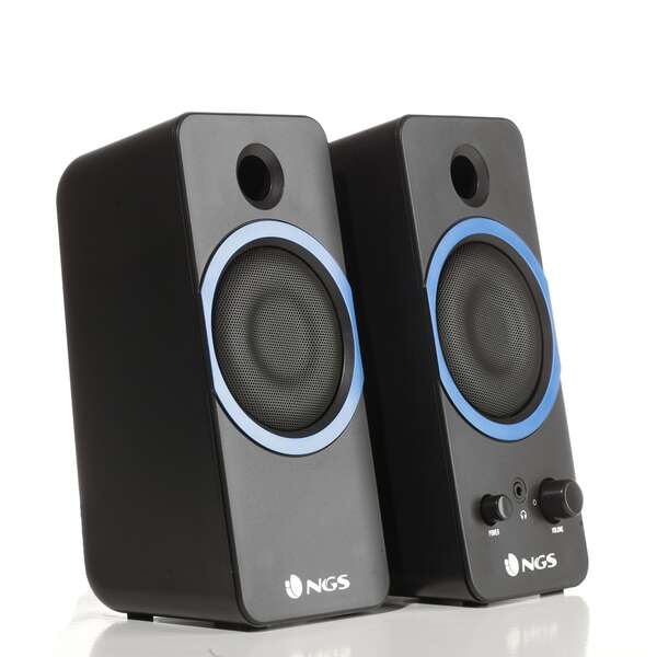 NGS GSX-200 Altoparlanti USB 2.0 20W - Subwoofer - Connessione Jack 3.5mm - Controlli su Altoparlante - Colore Nero/Blu