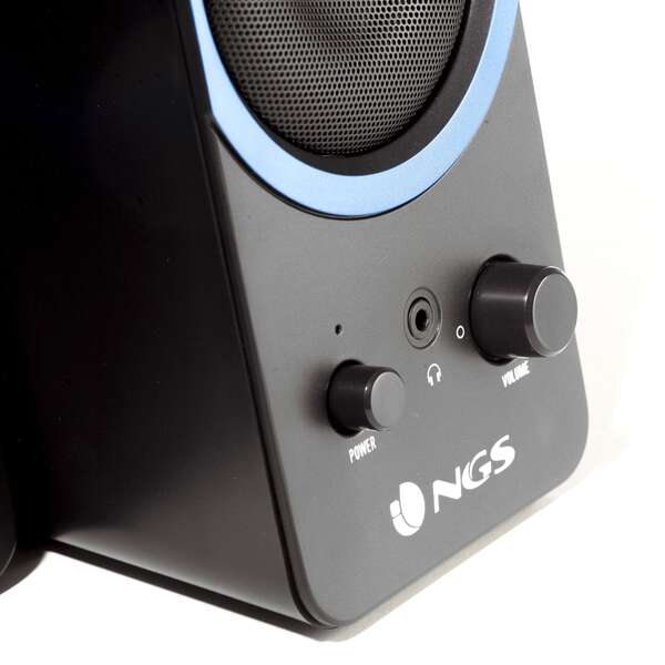 NGS GSX-200 Altoparlanti USB 2.0 20W - Subwoofer - Connessione Jack 3.5mm - Controlli su Altoparlante - Colore Nero/Blu