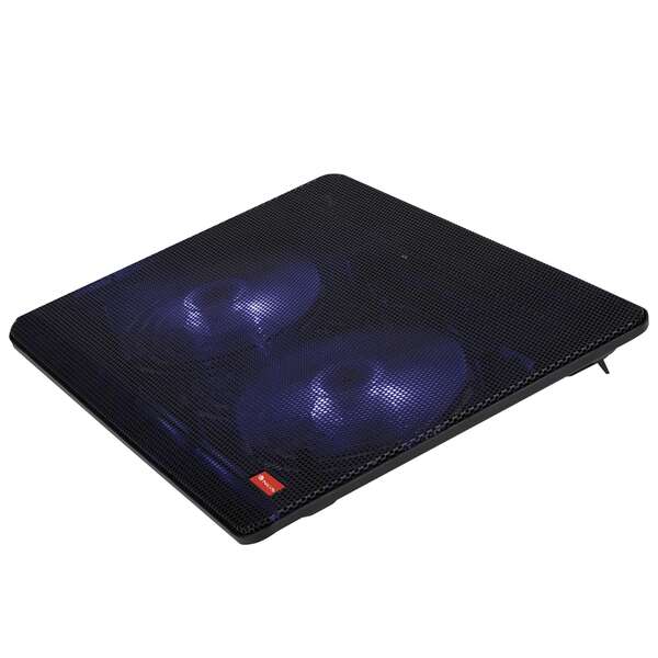 NGS Jetstand Base di Raffreddamento per Portatile fino a 15.6" - Illuminazione LED Blu - 1x USB - 2 Ventilatori Silenziosi - 2 Livelli di Altezza