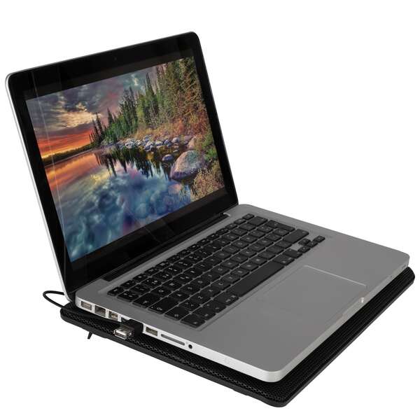 NGS Jetstand Base di Raffreddamento per Portatile fino a 15.6" - Illuminazione LED Blu - 1x USB - 2 Ventilatori Silenziosi - 2 Livelli di Altezza