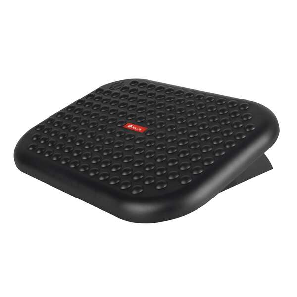 NGS Footnest Poggiapiedi Ergonomico e Regolabile in Altezza - Inclinazione da 0º a 15º - Ampia Superficie di Appoggio - Antiscivolo - Colore Nero