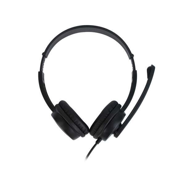 NGS Vox505 Cuffie USB con Microfono - Microfono Pieghevole - Padiglioni Imbottiti - Archetto Regolabile - Controllo su Cavo - Cavo 1.80m - Colore Nero