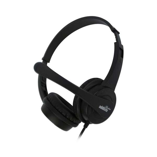 NGS Vox505 Cuffie USB con Microfono - Microfono Pieghevole - Padiglioni Imbottiti - Archetto Regolabile - Controllo su Cavo - Cavo 1.80m - Colore Nero