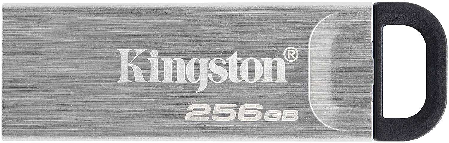 Kingston DataTraveler Kyson Memoria USB 256GB - 3.2 Gen 1 - 200 MB/s in Lettura - Design Metallico - Colore Argento (Pendrive)