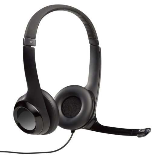 Logitech H390 Cuffie con Microfono Pieghevole USB - Archetto Regolabile - Padiglioni Imbottiti - Controlli su Cavo - Cavo 2.33m - Colore Nero