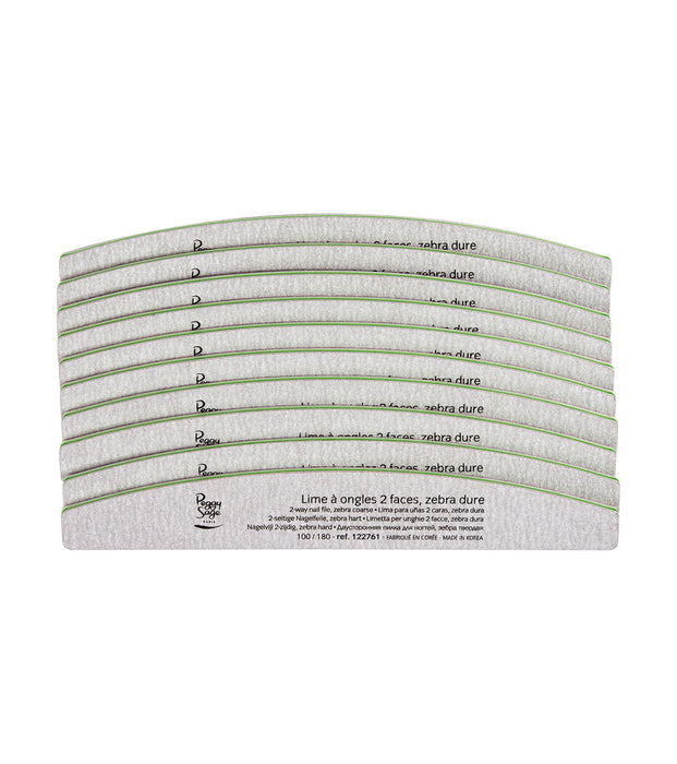PEGGY SAGE  LOTTO DI 10LIMETTE MEZZALUNA 2 FACCE, ZEBRA DURA 10