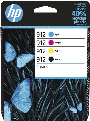 HP 912 Confezione 4 Cartucce d'Inchiostro Originali - 6ZC74AE