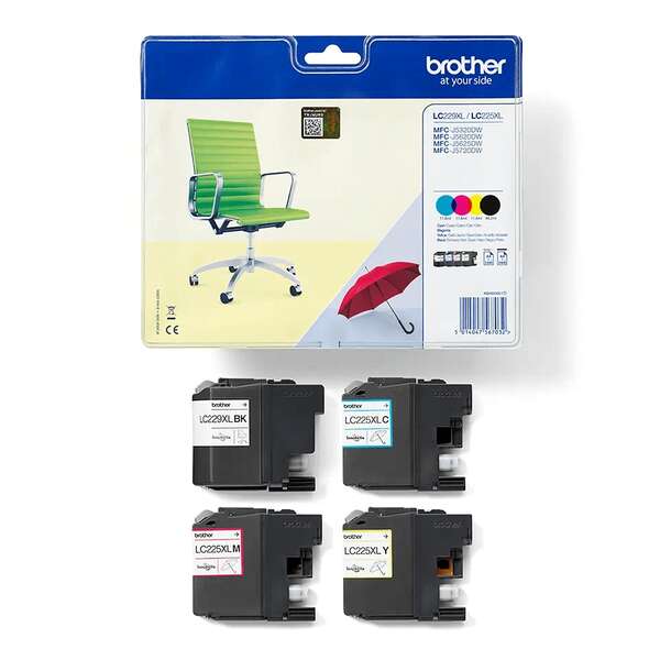 Brother LC229XL/LC225XL Confezione 4 Cartucce d'Inchiostro Originali - LC229XLVALBP