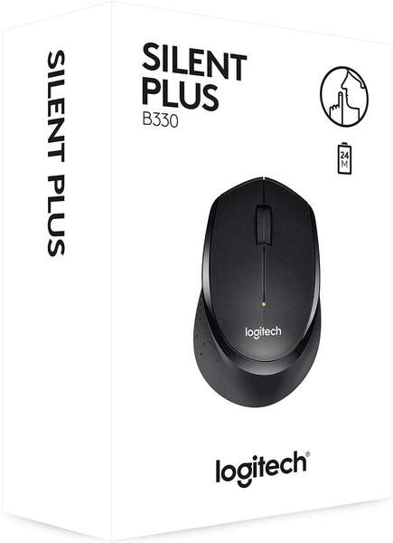 Logitech B330 Silent Plus Mouse Wireless USB 1000dpi - Silenzioso - 3 Pulsanti - Uso Destrorso - Colore Nero