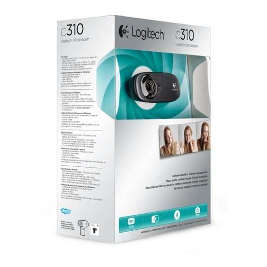Logitech C310 Webcam HD 720p - 5Mpx - USB 2.0 - Microfono Integrato - Angolo di Visione 60º - Messa a Fuoco Fissa - Cavo da 1.50 - Colore Nero