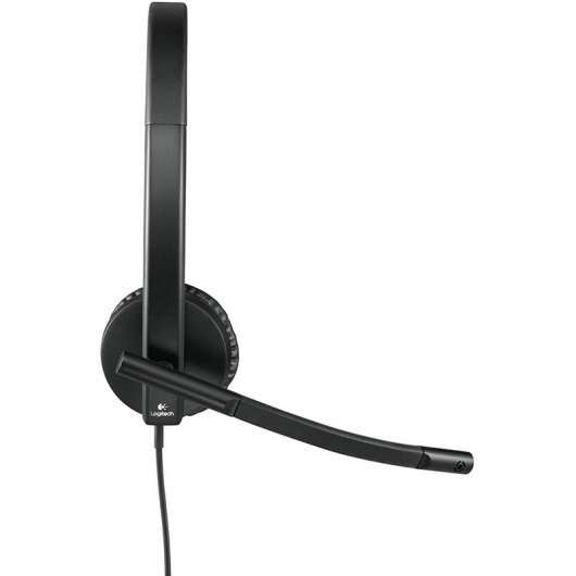 Logitech H570E Cuffie con Microfono USB - Microfono Pieghevole - Fascia Regolabile - Cuscinetti Imbottiti - Controlli su Cavo - Colore Nero