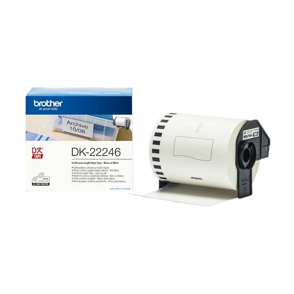 Brother DK22246 - Etichette Originali Formato Personalizzato - Larghezza 103mm x 30,48 metri - Testo nero su sfondo bianco
