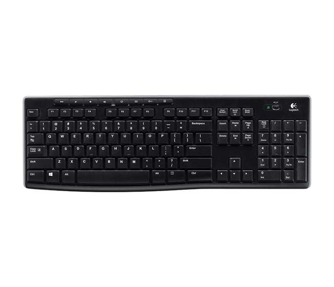 Logitech K270 Tastiera Wireless USB - Resistente agli Schizzi - Tasti di Accesso Rapido - Colore Nero