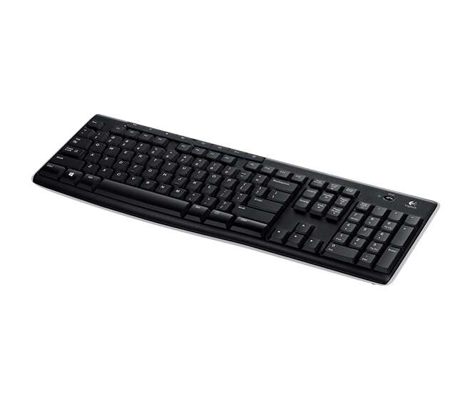 Logitech K270 Tastiera Wireless USB - Resistente agli Schizzi - Tasti di Accesso Rapido - Colore Nero