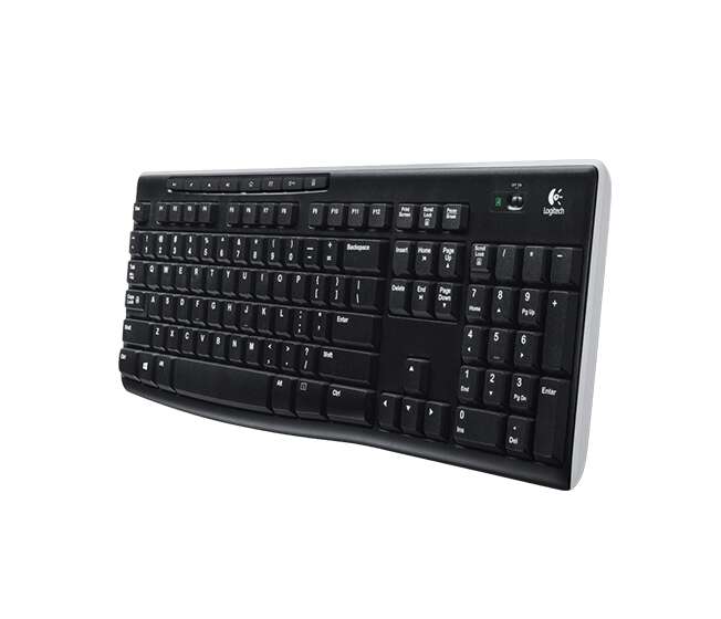 Logitech K270 Tastiera Wireless USB - Resistente agli Schizzi - Tasti di Accesso Rapido - Colore Nero
