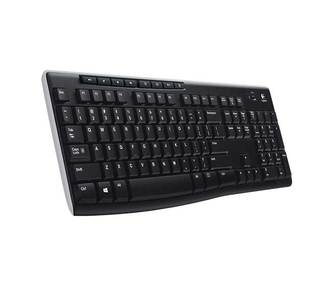 Logitech K270 Tastiera Wireless USB - Resistente agli Schizzi - Tasti di Accesso Rapido - Colore Nero