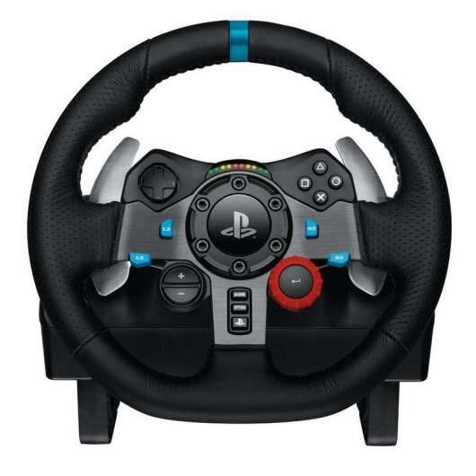 Logitech G29 Driving Force Juego de Volante y Pedales Compatibile con PS3, PS4, PS5 y PC - Giro 900º - Efecto Force Feedback - Freno No Lineal - Volante de Aluminio, Cuero y Acero - Pedales Ajustables - Adaptable a Mesa y Soporte