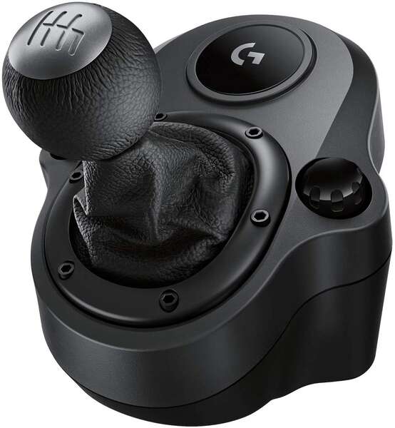 Logitech Driving Force Shifter Leva Cambio Compatibile con PS4, Xbox One e PC - 6 Velocità e Retromarcia - Acciaio e Pelle - Montaggio su Supporto
