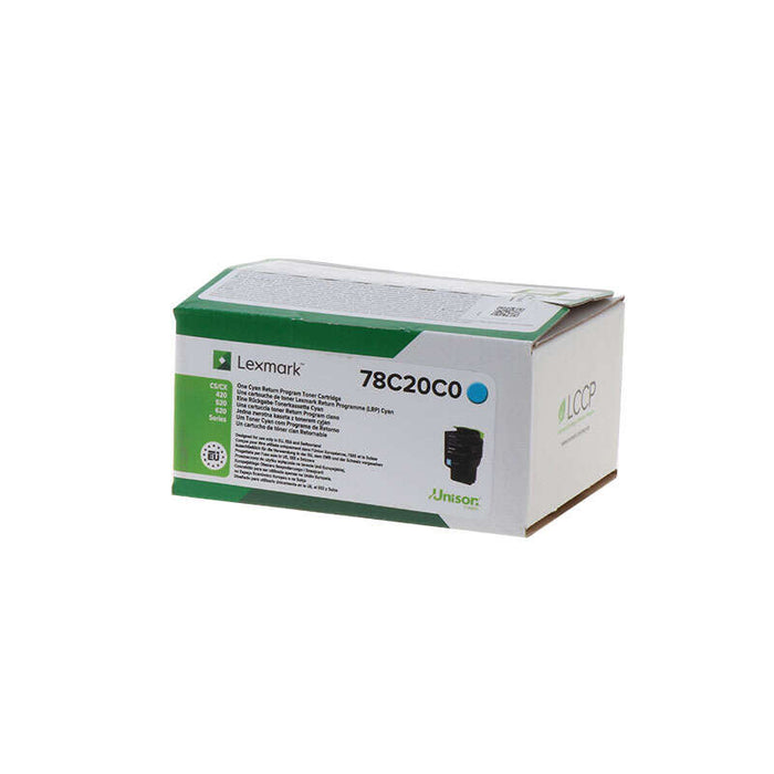 Lexmark CS421/CS521/CS622/CX421/CX522/CX622/CX625 Cartuccia Toner Ciano Originale - 78C20C0