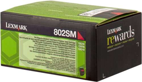 Lexmark CX310/CX410/CX510 Magenta Cartuccia Toner Originale - 80C2SM0/80C2SME/802SM