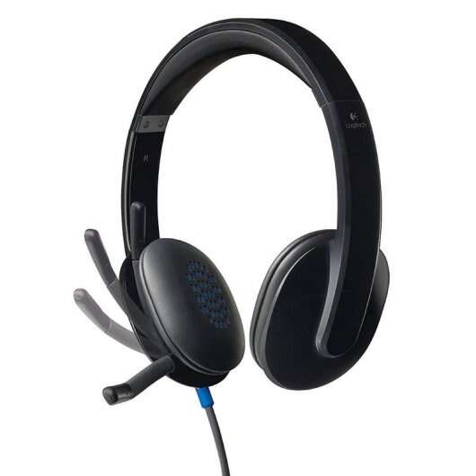 Logitech H540 Cuffie con Microfono USB - Microfono Pieghevole - Archetto Regolabile - Cuscinetti Imbottiti - Comandi su Cuffia - Cavo 1.80m - Colore Nero