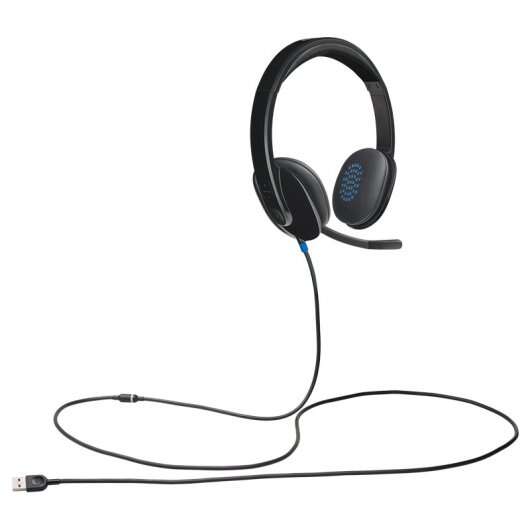 Logitech H540 Cuffie con Microfono USB - Microfono Pieghevole - Archetto Regolabile - Cuscinetti Imbottiti - Comandi su Cuffia - Cavo 1.80m - Colore Nero