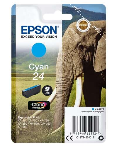 Epson T2422 (24) Cartuccia di inchiostro originale ciano - C13T24224012