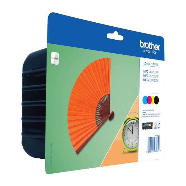 Brother LC129XL/LC125XL Confezione 4 Cartucce d'Inchiostro Originali - LC129XLVALBP