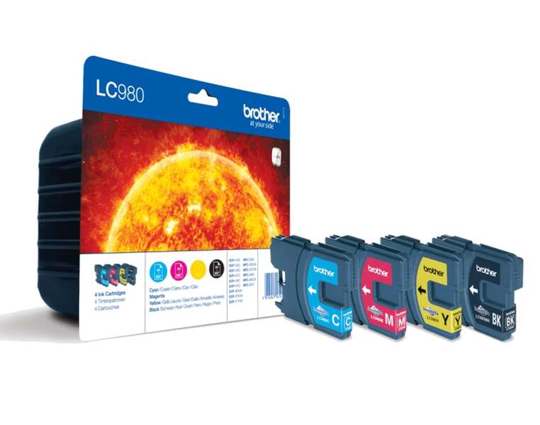 Brother LC980 Confezione 4 Cartucce d'Inchiostro Originali - LC980VALBP