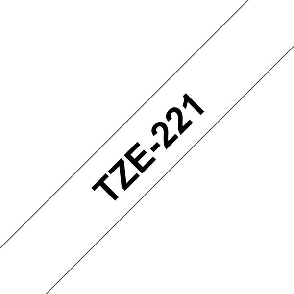 Brother TZe221 Nastro Laminato Originale Etichette - Testo Nero su Fondo Bianco - Larghezza 9mm x 8 Metri