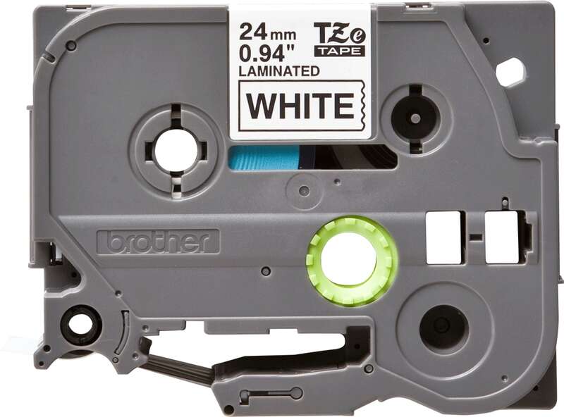 Brother TZe251 Nastro Laminato Originale per Etichette - Testo nero su fondo bianco - Larghezza 24mm x 8 metri