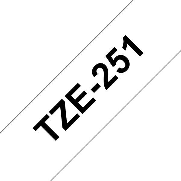 Brother TZe251 Nastro Laminato Originale per Etichette - Testo nero su fondo bianco - Larghezza 24mm x 8 metri